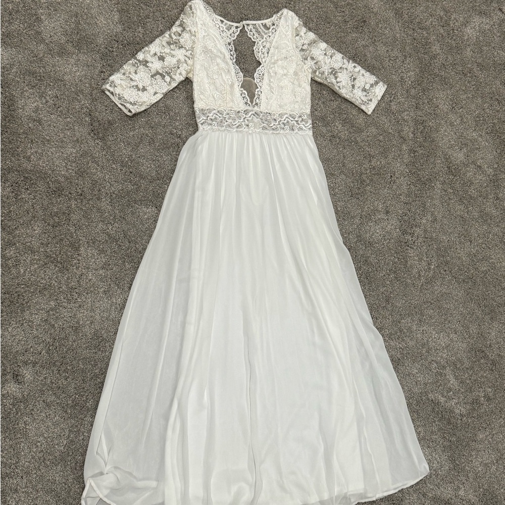 Elegant White Lace Dress